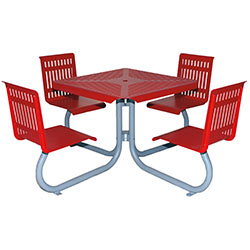 MF1110 Square 4-Seat Table with Seat Backs