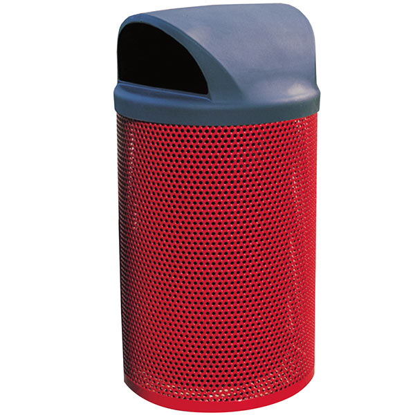 City Steel Trash Receptacle with Plastic Dome Top