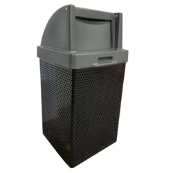 MF3052 QS Wausau Steel Trash Receptacle with Plastic Push Door Top