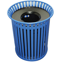 MF3201 Flat Steel Trash Receptacle with Aluminum Funnel Top