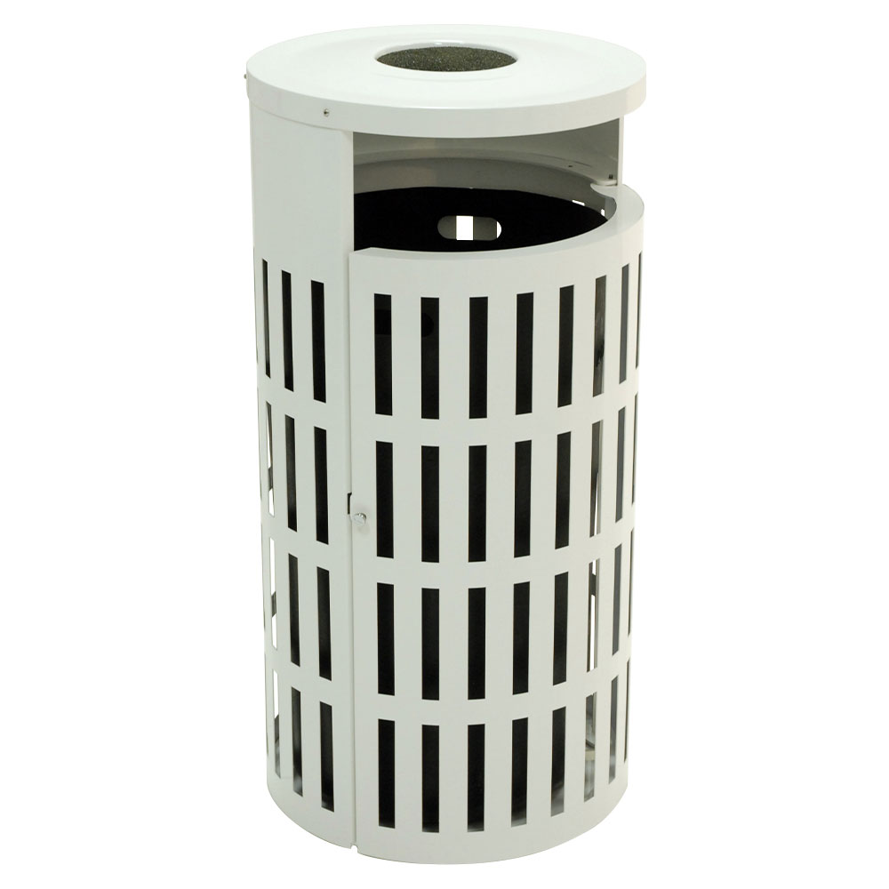 Steel Trash Receptacle with Side Door and Snuffer