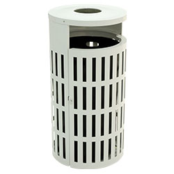 Wausau Tile Funnel Top 30 Gallon Steel Trash Receptacle - MF3004, Brown (S45)