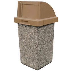 TF1015 QS Concrete Trash Receptacle with Push-Door Plastic Top