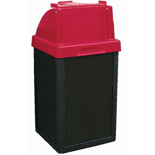 Plastic Tuffy Trash Receptacle with Tray Caddy Top