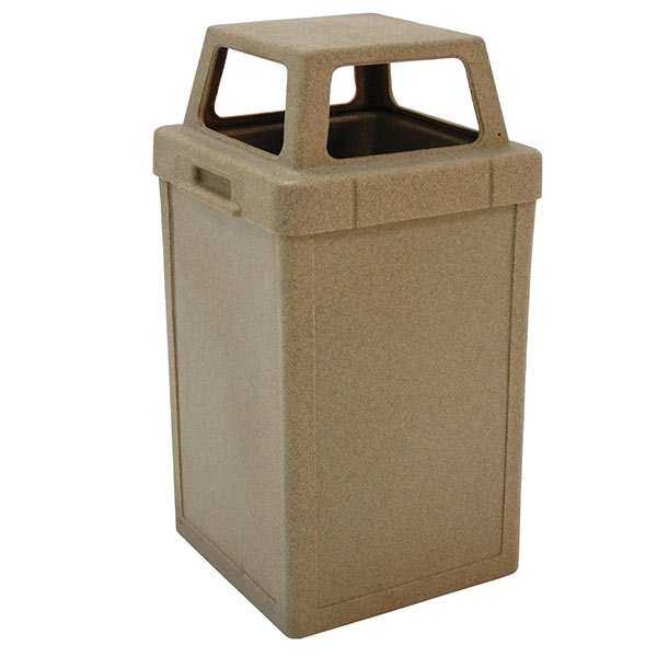 Plastic Tuffy Trash Receptacle with 4-Way Top