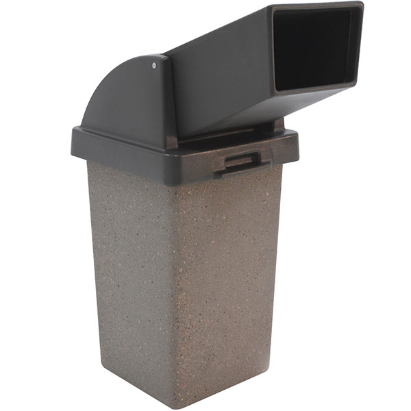 Concrete Trash Receptacle with Drive Thru Plastic Top