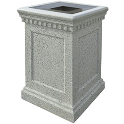 TF1022 Concrete Colonial Trash Receptacle with Aluminum Top