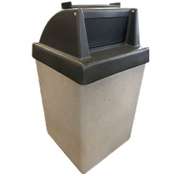 TF1035 Concrete Trash Receptacle with Tray Caddy Plastic Top