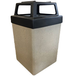 TF1040 Concrete Trash Receptacle with 4-Way Plastic Top
