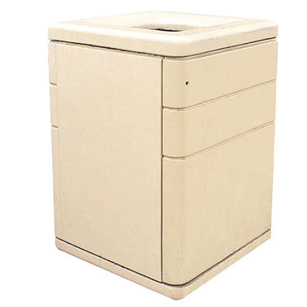 Concrete Trash Receptacle with Aluminum Side Door and Pitch-In Top