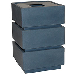 TF1071 Stackable Plastic Trash Receptacle with Aluminum Top