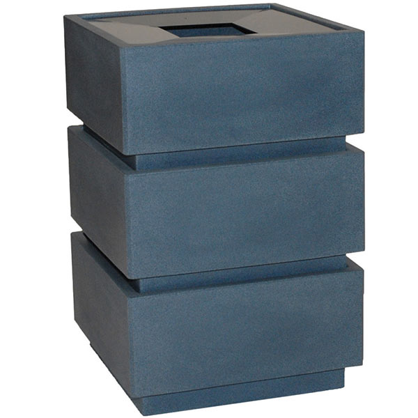 Stackable Plastic Trash Receptacle with Aluminum Top