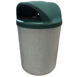 TF1100 Concrete Trash Receptacle with Domed Plastic Top