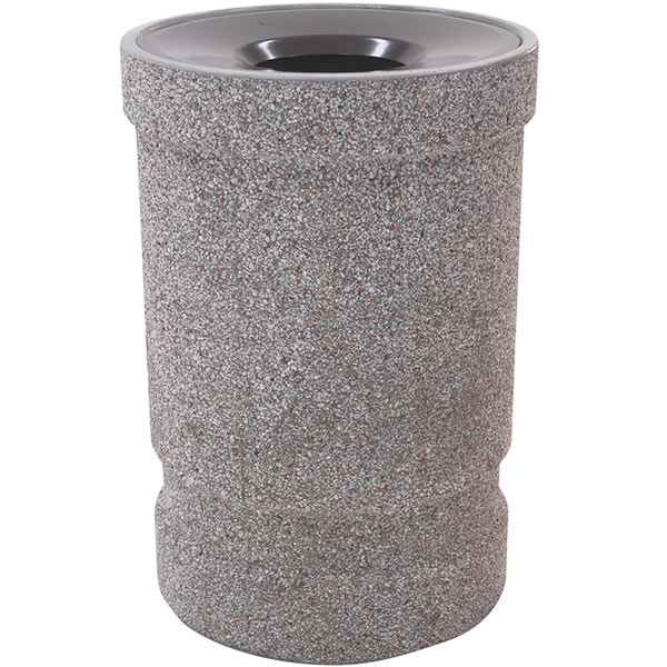 Concrete Trash Receptacle with Aluminum Top