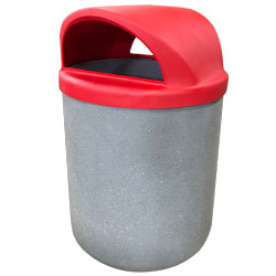 TF1165 Concrete Trash Receptacle with Domed Plastic Top