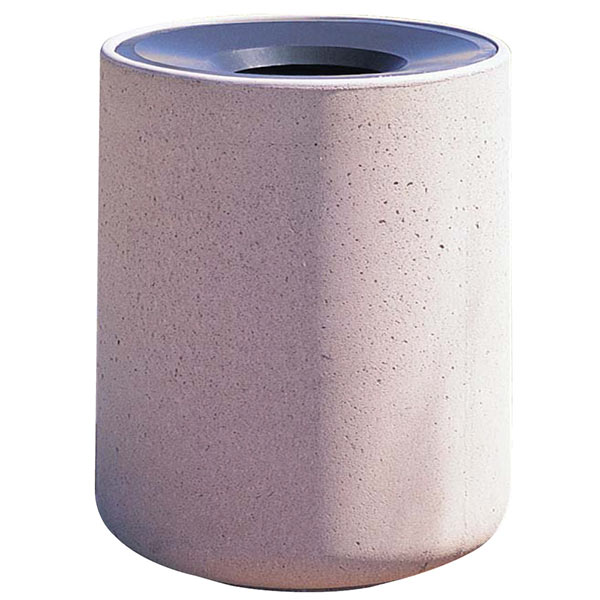 Concrete Trash Receptacle with Aluminum Funnel Top