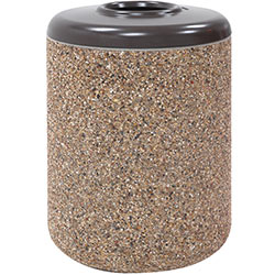 TF1180 Concrete Trash Receptacle with Pitch-In Aluminum Top