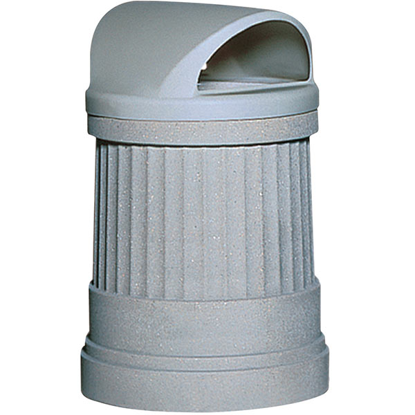 Concrete Deerfield Trash Receptacle with Domed Plastic Top