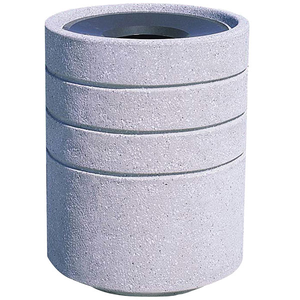 Concrete Trash Receptacle with Aluminum Top