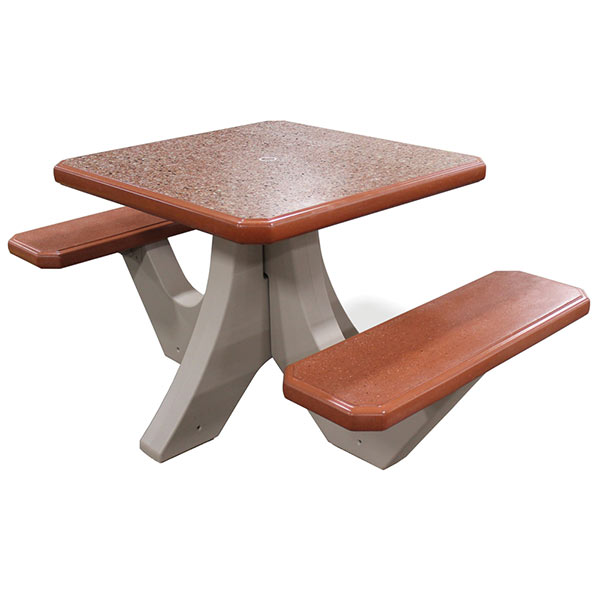 2-Seat Square Concrete Table Set