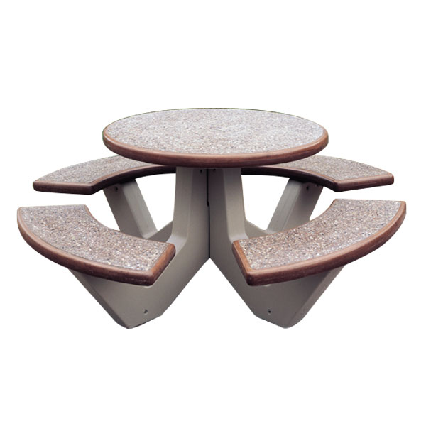 TF3125-G25-L21 4-Seat Round Concrete Table Set