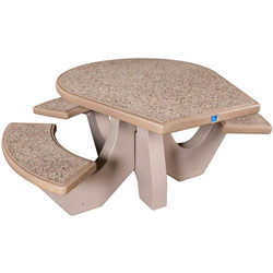  TF3128 QS 3-Seat Round Concrete ADA Compliant Table Set