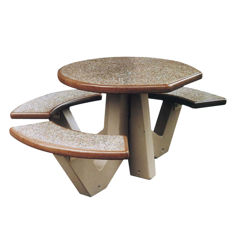 TF3128-G25-L21 3-Seat Round Concrete ADA Compliant Table Set