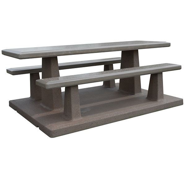 Concrete Picnic Table Set with Concrete Base