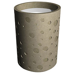 WS100 Concrete Patterned Trash Receptacle with Aluminum top
