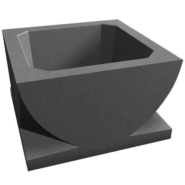 Concrete Planter with Carved Corners