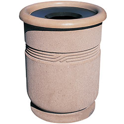 WS1117 Concrete Classical Trash Receptacle with Aluminum Top