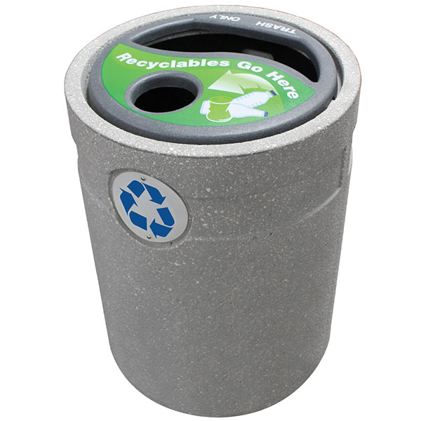 Concrete Trash and Recycling Container