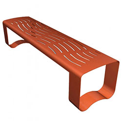 WS204 Patterned Seat Steel Bench