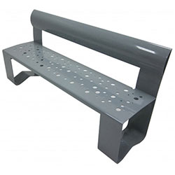 WS206 Patterned Seat Steel Bench with Back