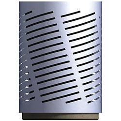 WS304 Drum Steel Trash Receptacle with Patterned Wall and Aluminum Top