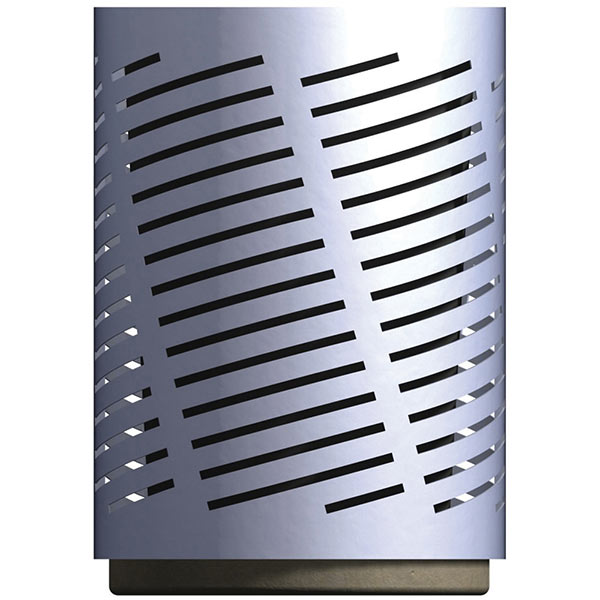 Drum Steel Trash Receptacle with Patterned Wall and Aluminum Top