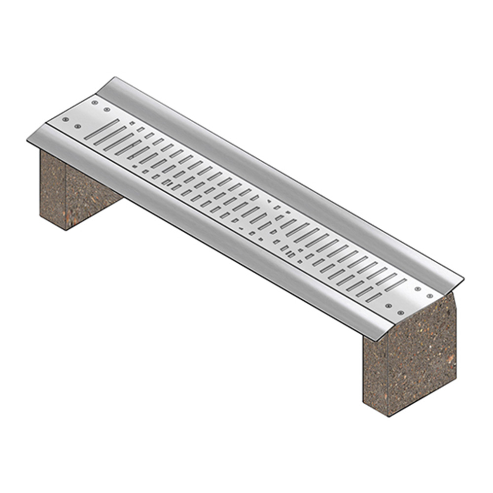 Stainless Steel and Precast Bench