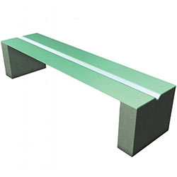 WS309 Bench with Creased Seat and Precast Supports