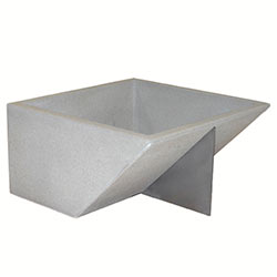 WS313 Concrete Planter with Stainless Steel Fin