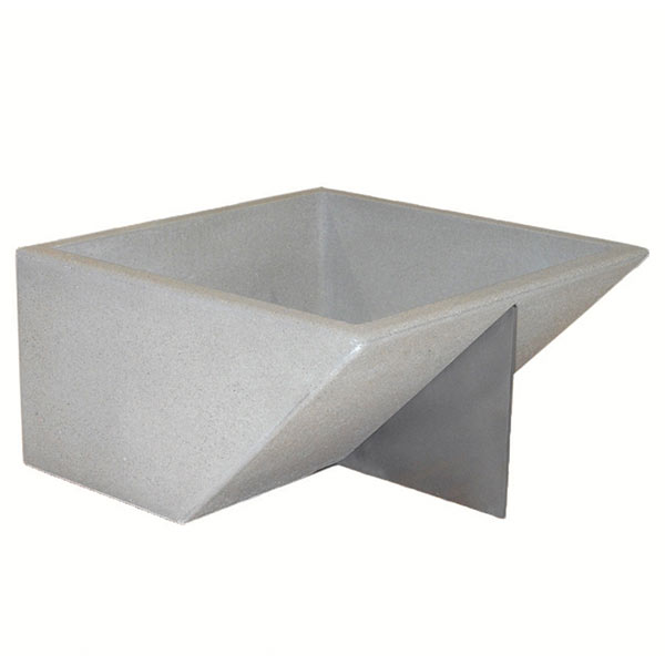 Concrete Planter with Stainless Steel Fin