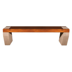 WS5012 Wood Bench with Concrete Legs