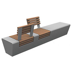 ZB.WL.17 Large Bench with Two Single Seats with Backrests
