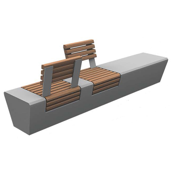 Large Bench with Two Single Seats with Backrests