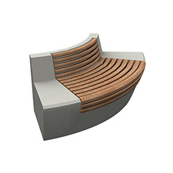 ZB.WL.32 Large Curved Concrete Bench With Seat