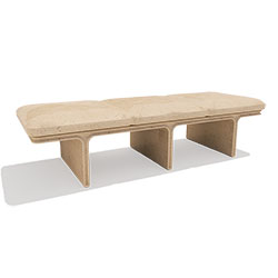 ZB.PD.02 Padded 3-Seat Bench